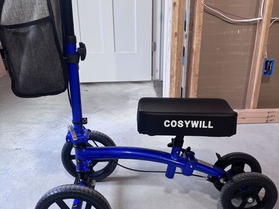 COSYWILL Blue Knee Scooter with Basket - Adult All-Terrain Mobility Aid Walker