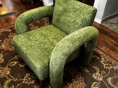 Unique Green Upholstered Accent Chair Armchair Modern Contemporary Design