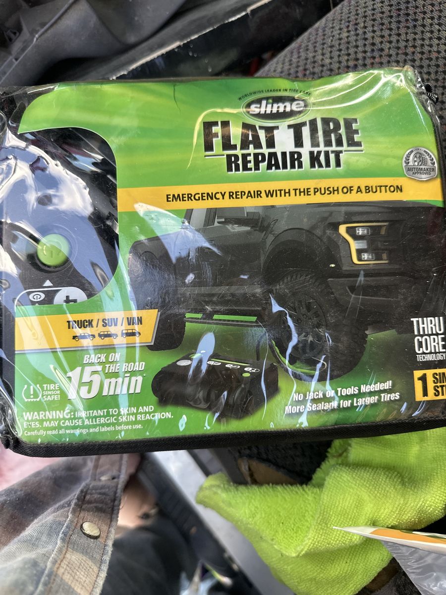 Slime Flat Tire Repair Kit - Emergency Puncture Fix for Truck/SUV/Van, No Jack Needed