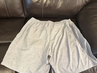 Lululemon Men's Heathered Gray Athletic Lined Shorts - Size XL
