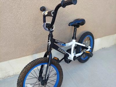 Giant Animator 16" Wheel Kids' Bike - Black/White/Blue BMX Style Bicycle