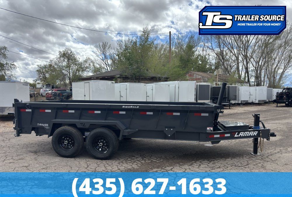 7x16 Lamar DT Gooseneck Dump Trailer - 24" Sides - 14K GVWR - Telescopic