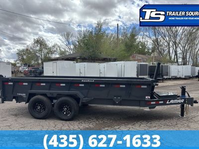 7x16 Lamar DT Gooseneck Dump Trailer - 24" Sides - 14K GVWR - Telescopic