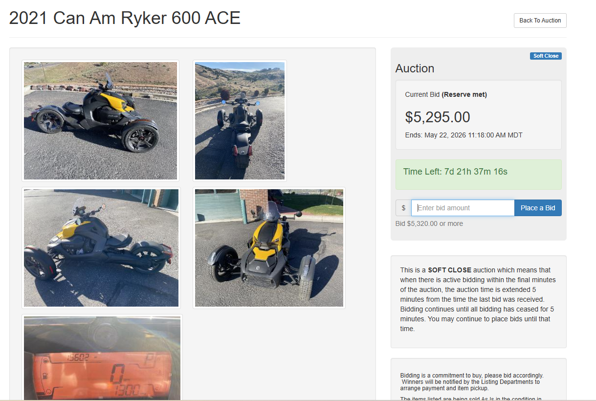 2021 Can Am Ryker 600 ACE