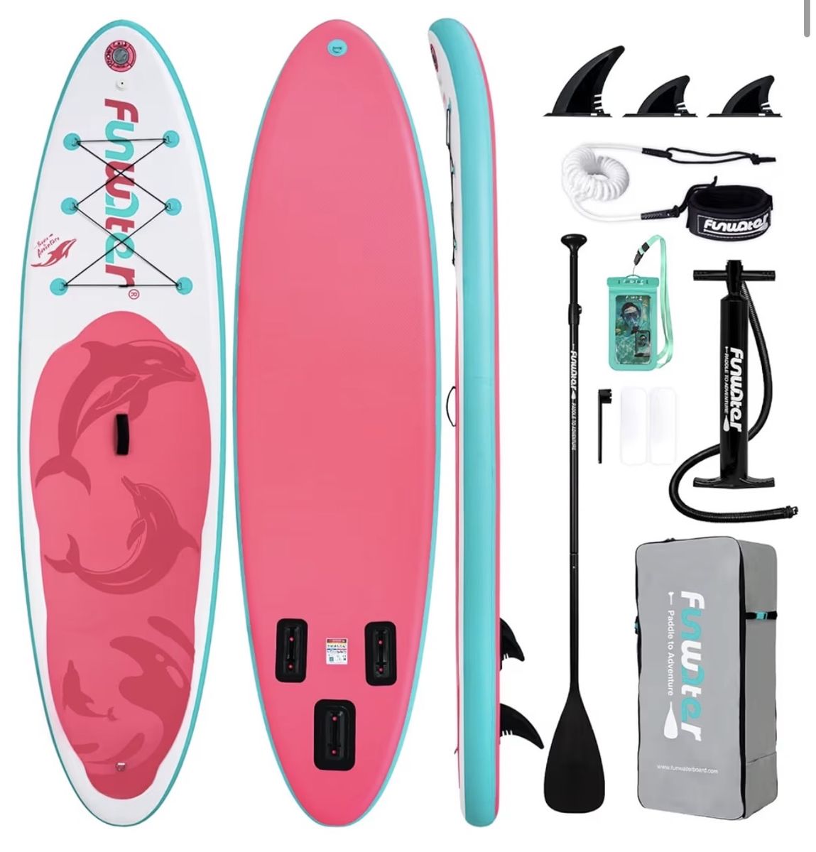 Brand New Stand Up Paddle Board Inflatable Bundle- Pink Dolphin