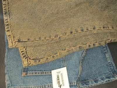 Motel Denim Roomy Wide Low Rise Jeans Sandy Blue Acid Size W28 L32