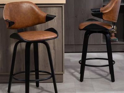 Glamour Home Bevelyn Vintage Brown Swivel Counter Stools (Set of 2) – Brand New $350 MSRP