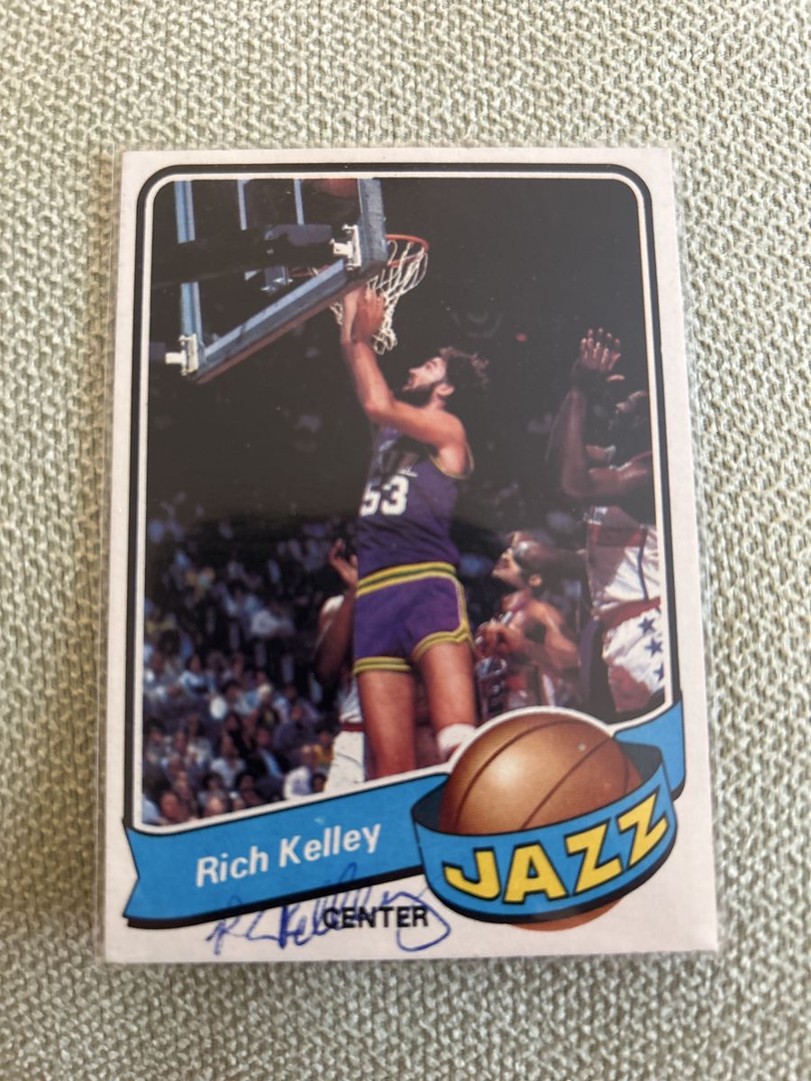 1979 Rich Kelley Autographed Utah Jazz Basketball Card - Vintage Sports Memorabilia Collectible Hand Signed