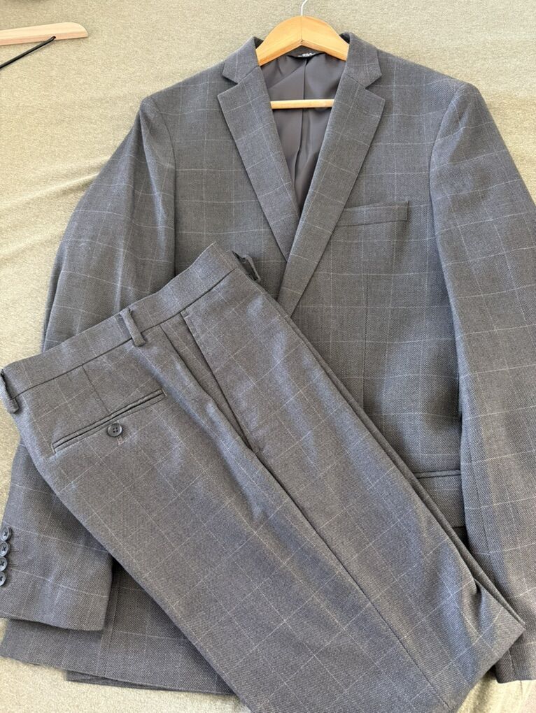 Grey Check Dress Suit