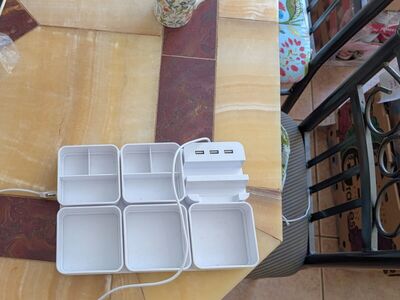 Desk organizer 3 USB charging station