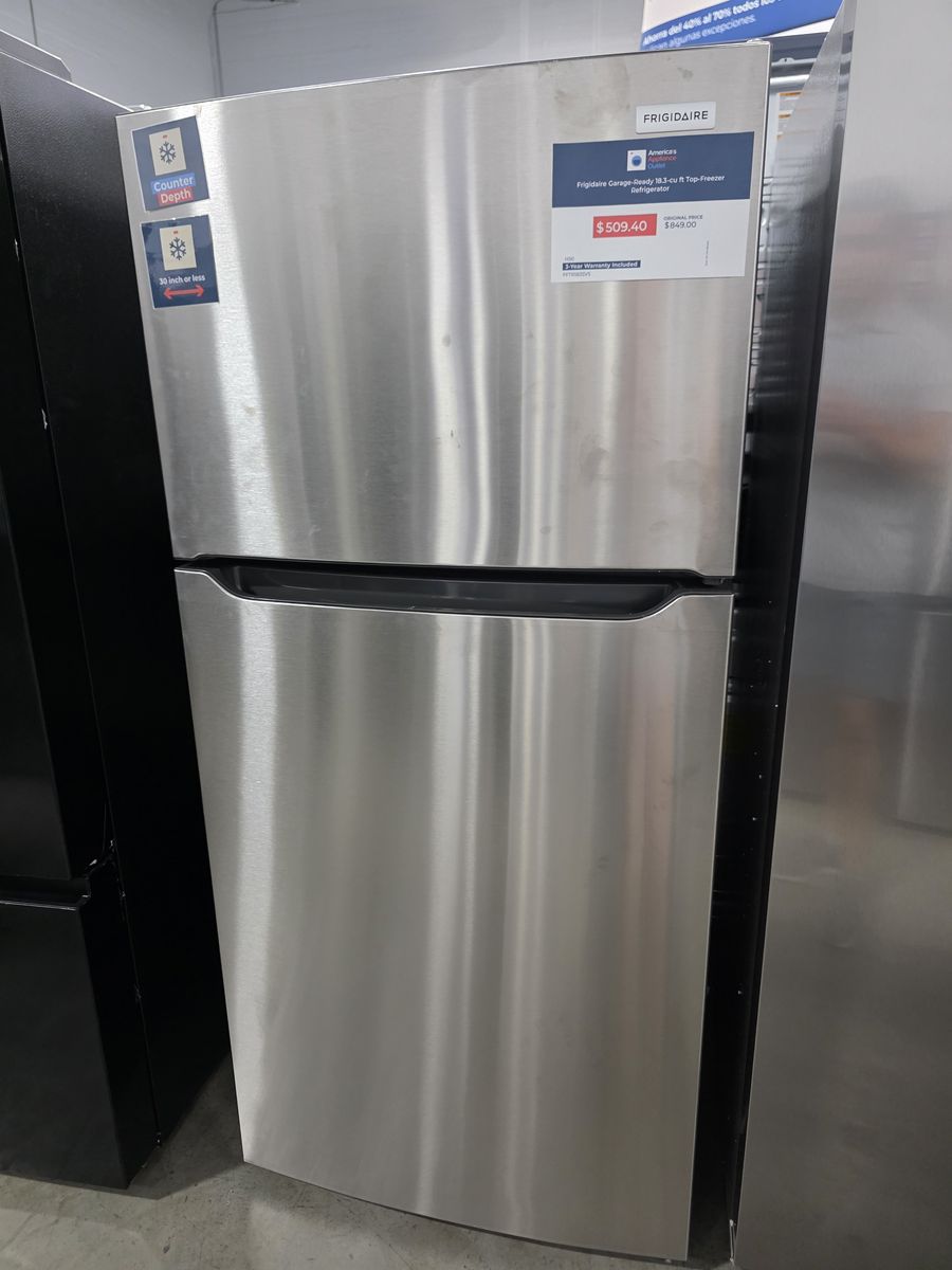 Frigidaire Top Freezer Refrigerator — 18.3 Cu Ft, Stainless Steel, Brand New
