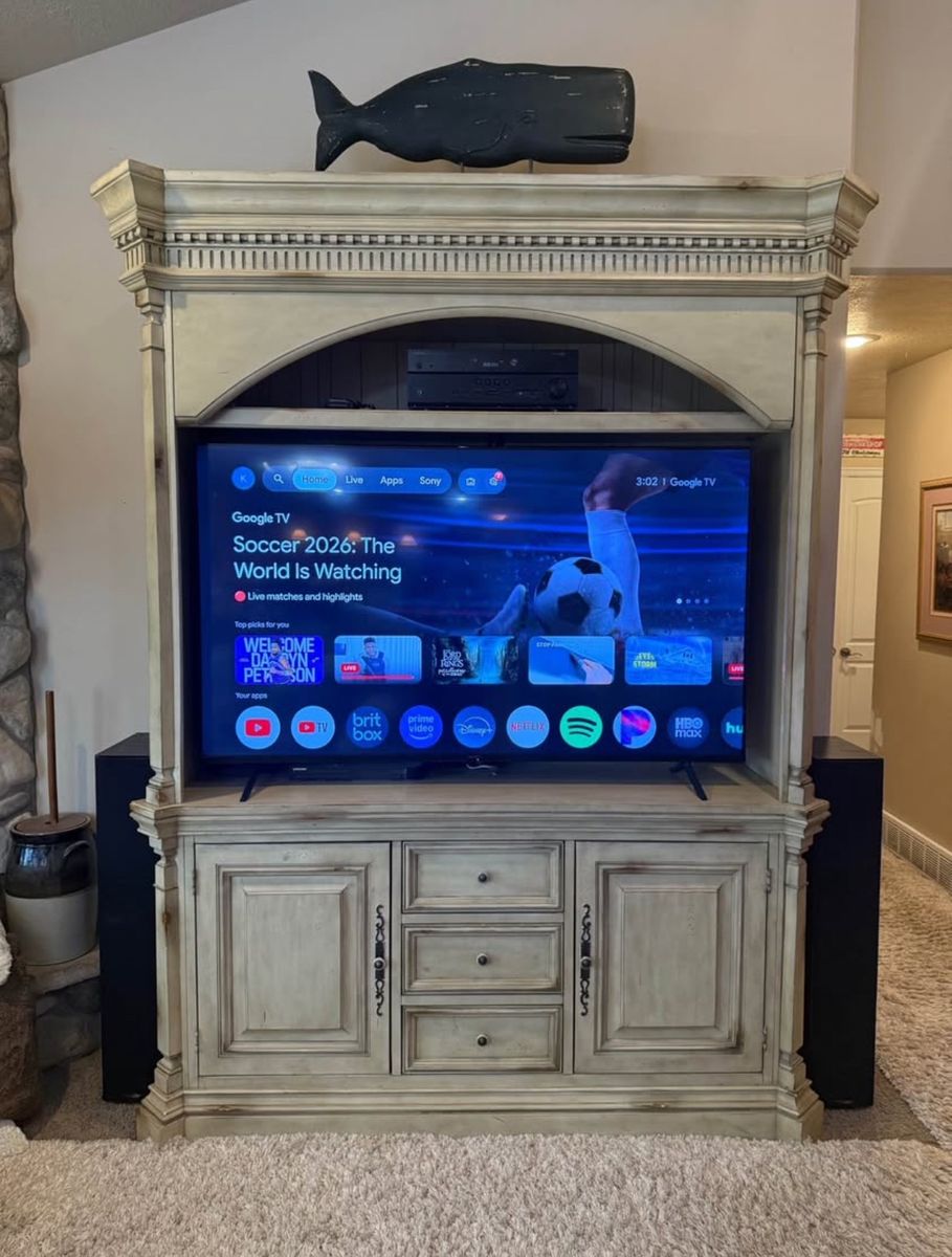 Large Entertainment Center fits 65" TV