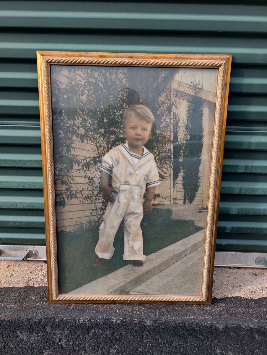 Vintage Gold "Rope Style" Frame with Portrait – Boy in Sailor Suit