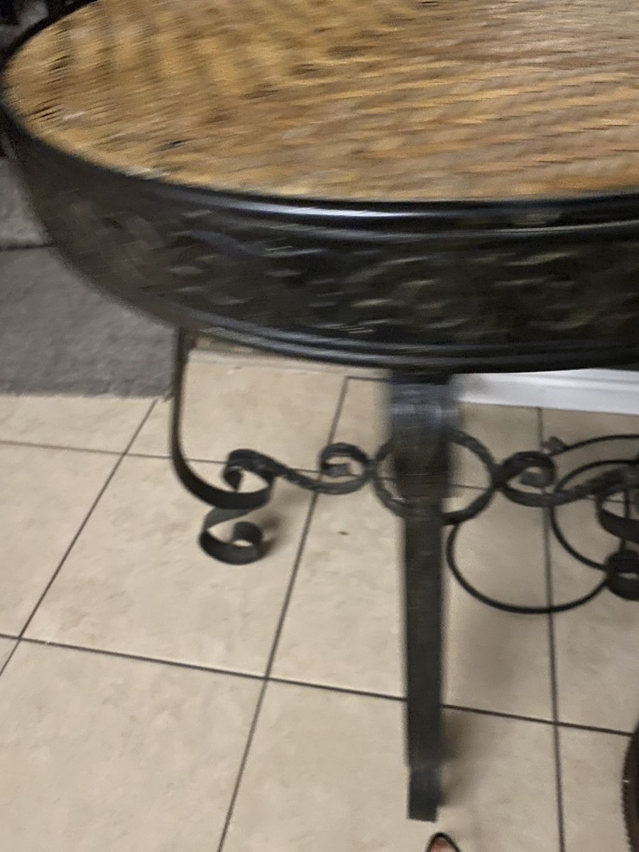 Decorative metal table.