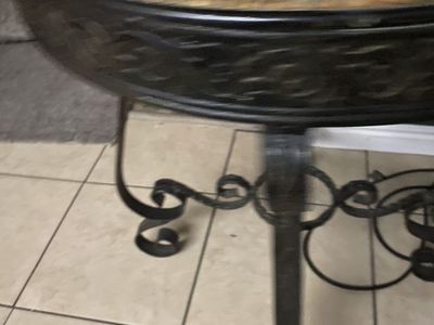 Decorative metal table.