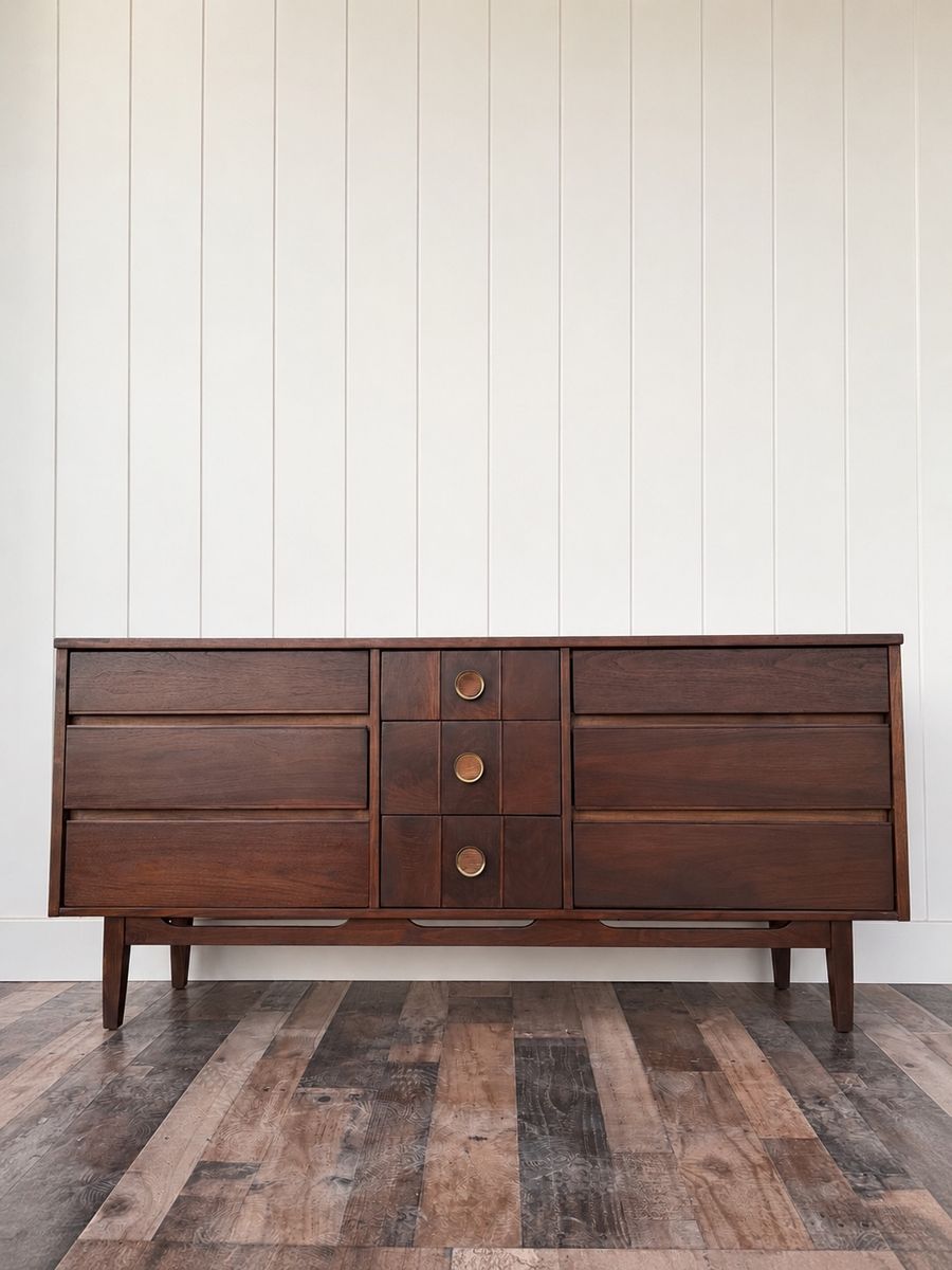 Beautiful Walnut Mid Century Modern Dresser