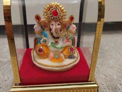Ganesha Idol Statue in Display Case From India