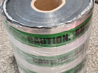 12 in x 1000 ft Green Detector Tape "CAUTION BURIED SEWER LINE BELOW"