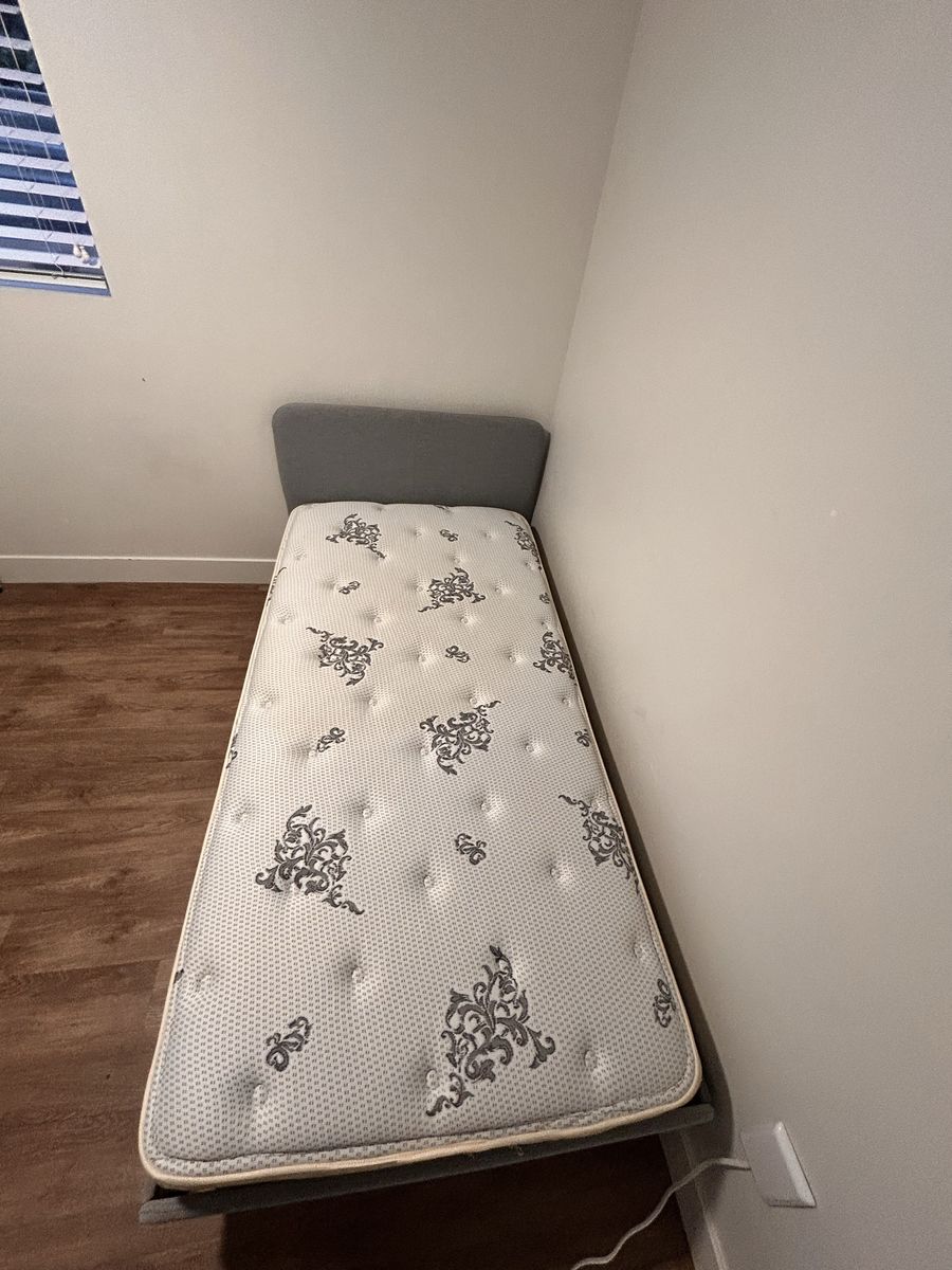 Twin bed and mattress