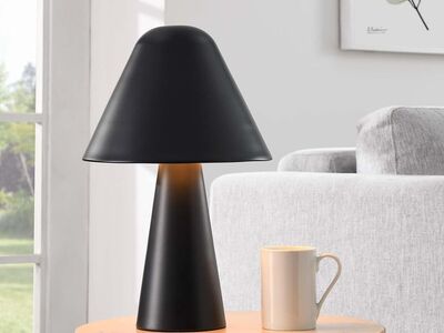 Modway Jovial Metal Mushroom Table Lamp, Black