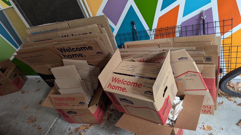 Moving Boxes - S/M/L, some dish moving supplies