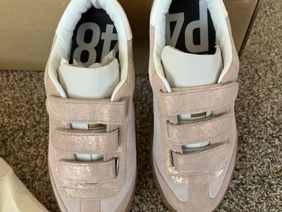 Brand New P448 Italian Leather Sneakers (Monza Velcro - Ambra Nude)