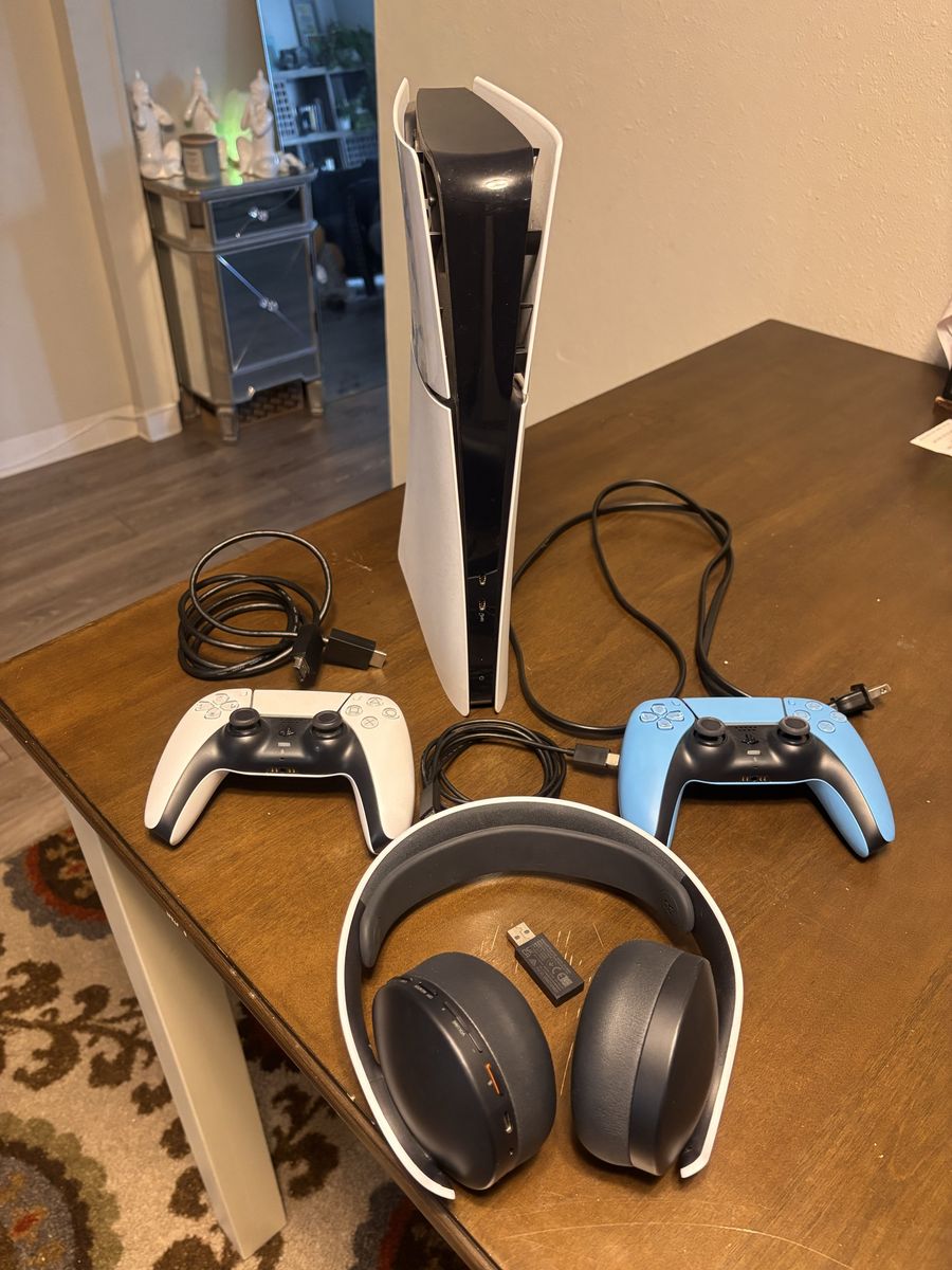 Sony PlayStation 5 Console with Two Controllers and Wireless Headset