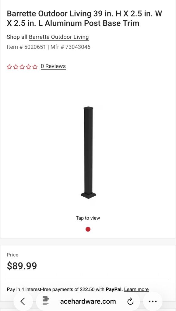 2x 39 in. H X 2.5 in. W X 2.5 in. L Aluminum Post