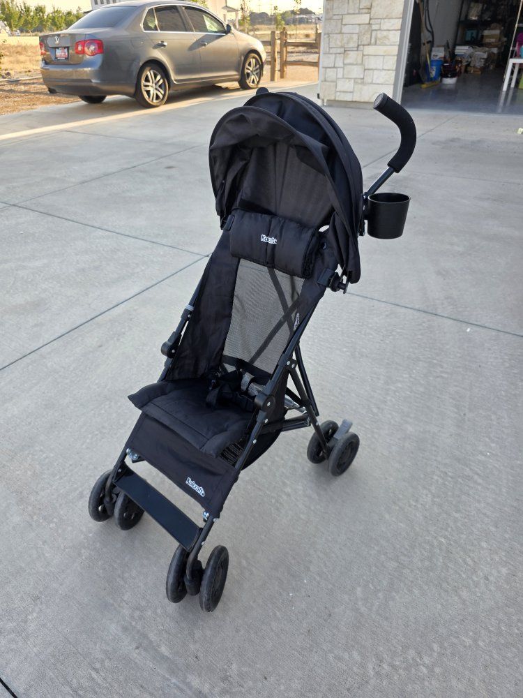Kolcraft Black Lightweight Umbrella Stroller with Canopy and Cup Holder
