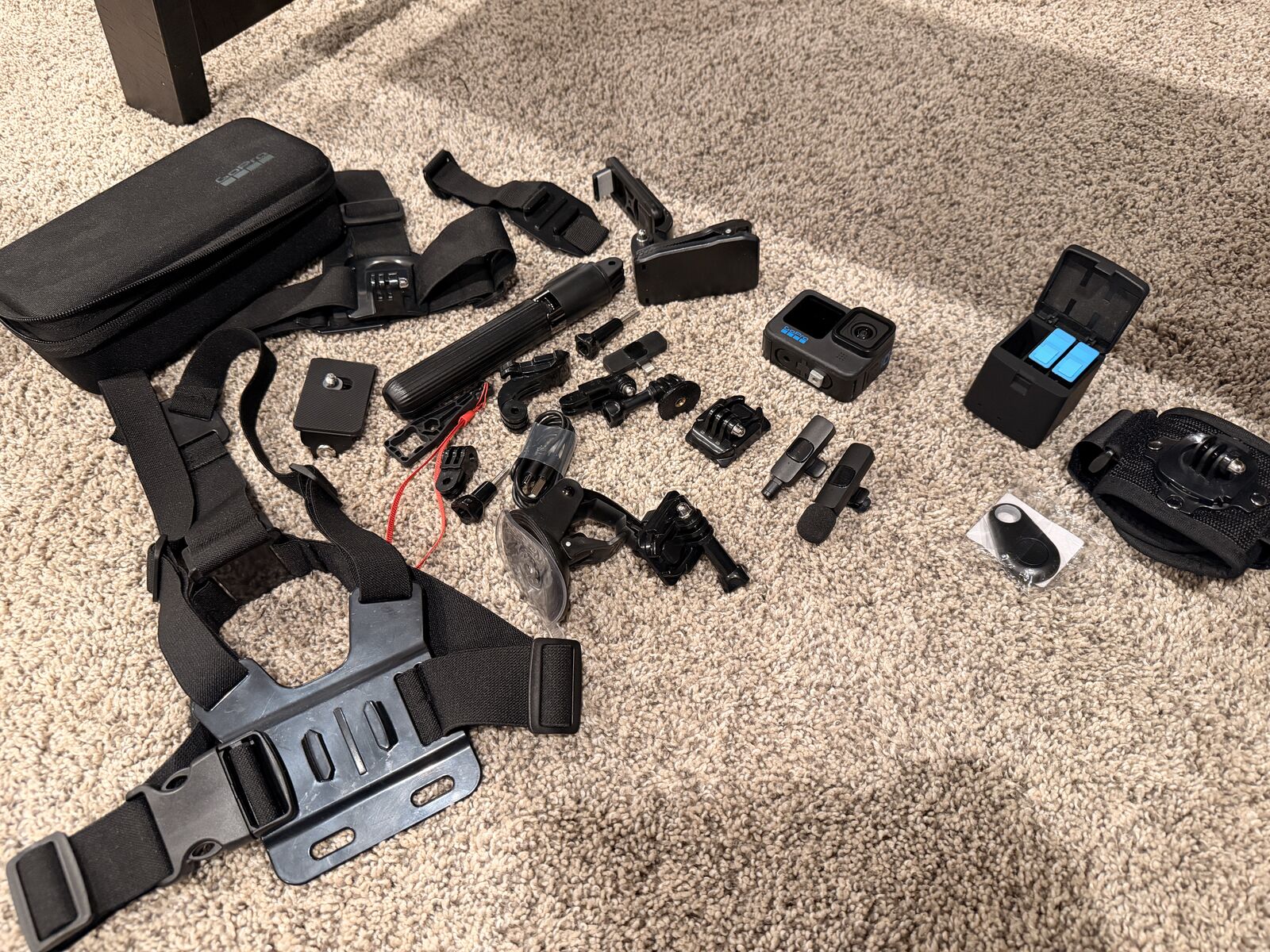 Gopro Hero 10 Black with 2 extra batteries, charger and lots of mounts.