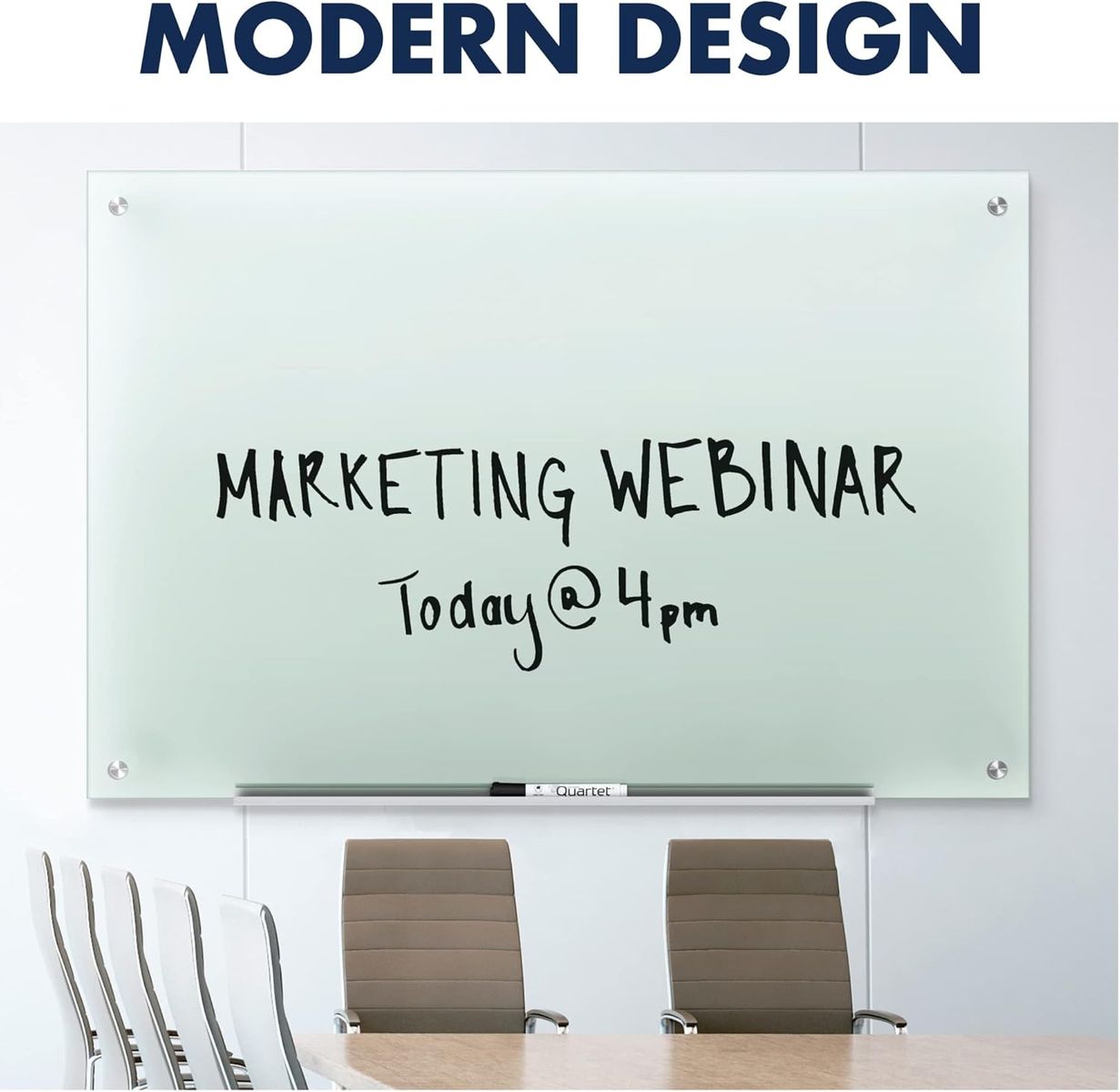 4' x 3' Frosted White Quartet Glass Whiteboard