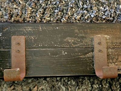 HEAVY Solid THICK W/ Lg. Metal Hooks