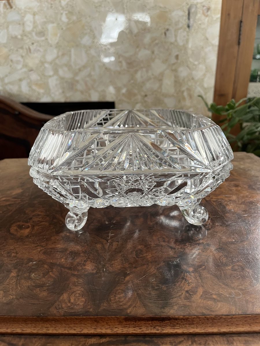 Stunning Crystal Footed Compote Bowl/Candy Dish - From Ireland