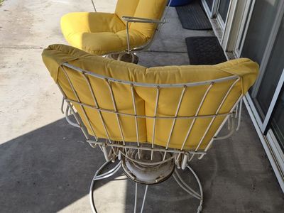 Heavy-duty patio chairs with removable cushions