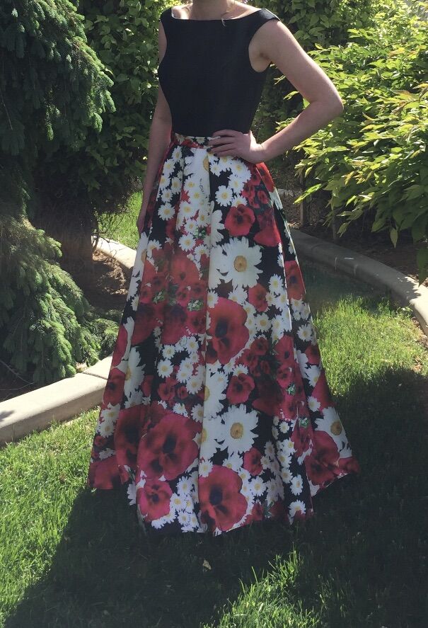 Black and Red Floral Dress