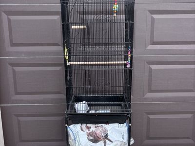 Large Bird Cage with Stand and Toys