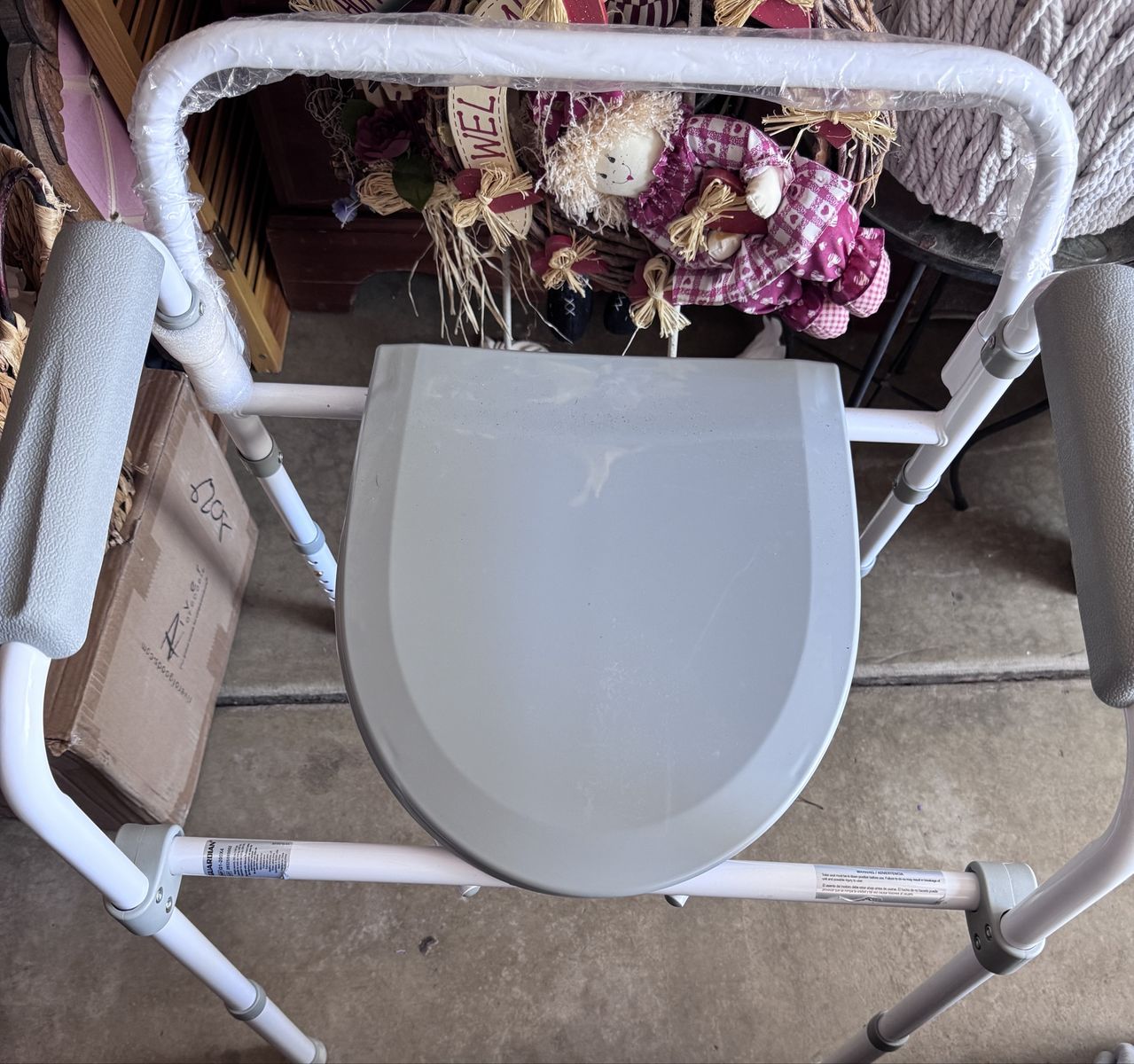 DMI Adjustable Steel Commode Shower Chair & Toilet Safety Frame with Armrests