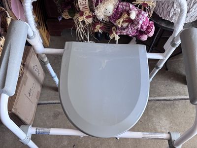 DMI Adjustable Steel Commode Shower Chair & Toilet Safety Frame with Armrests