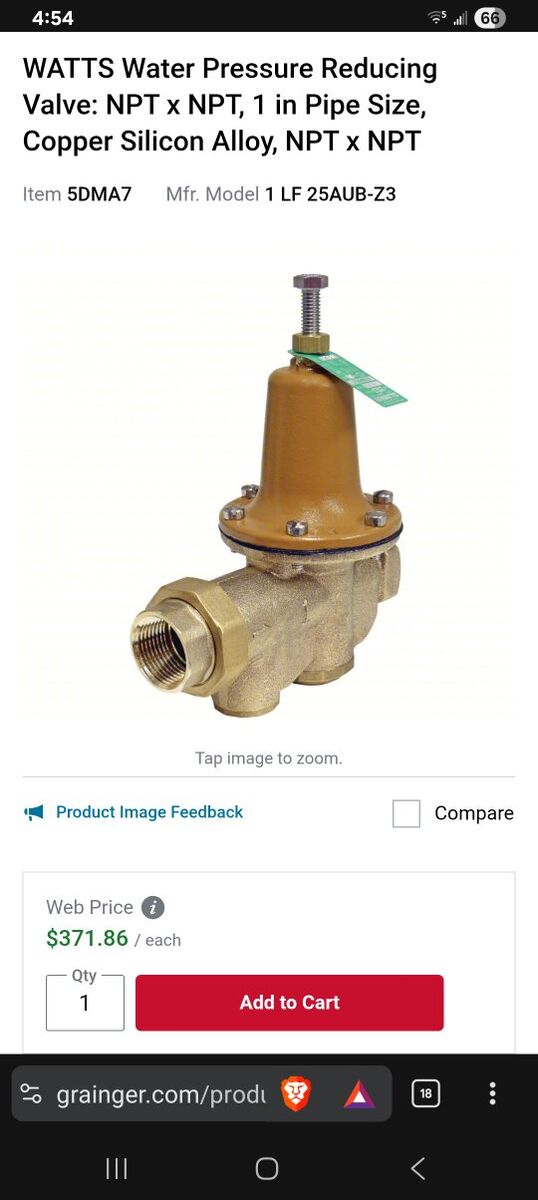 Water Pressure Reducing Valve