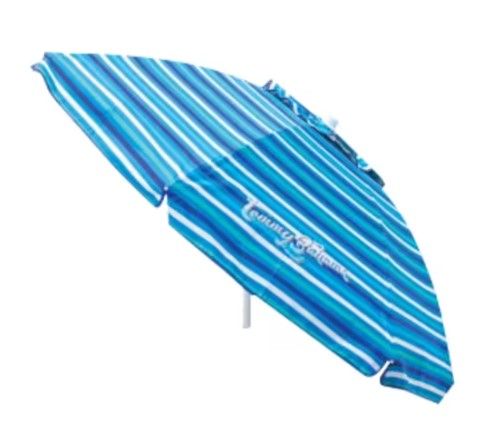 NEW TOMMY BAHAMA BEACH UMBRELLA WITH SAND AUGER - UPF 100+
