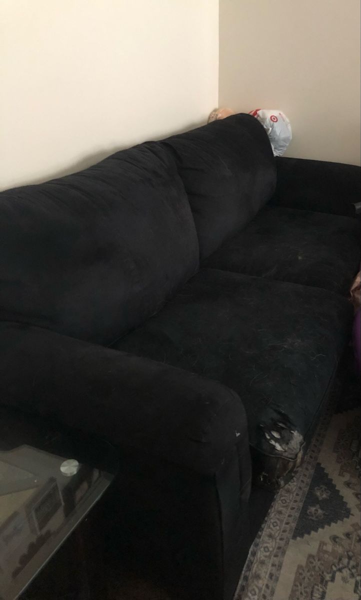 Black microfiber couch 