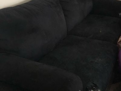 Black microfiber couch