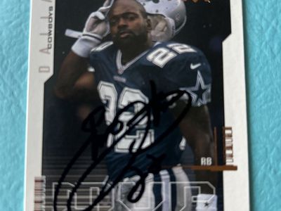 Emmitt Smith Autograph Dallas Cowboys Hand Signed NFL Football Card Auto Upper Deck