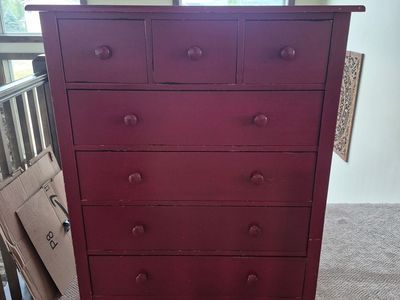 Pottery Barn Kids dresser - distressed red