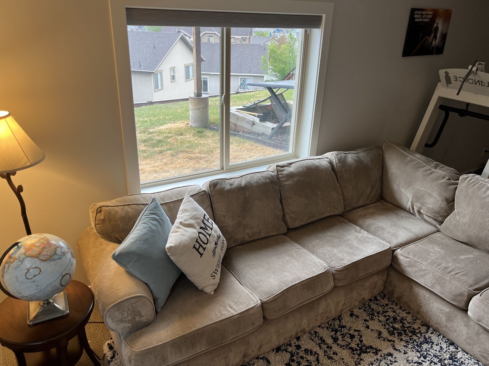 Gold Family Room Sectional with Deep Comfort Seats