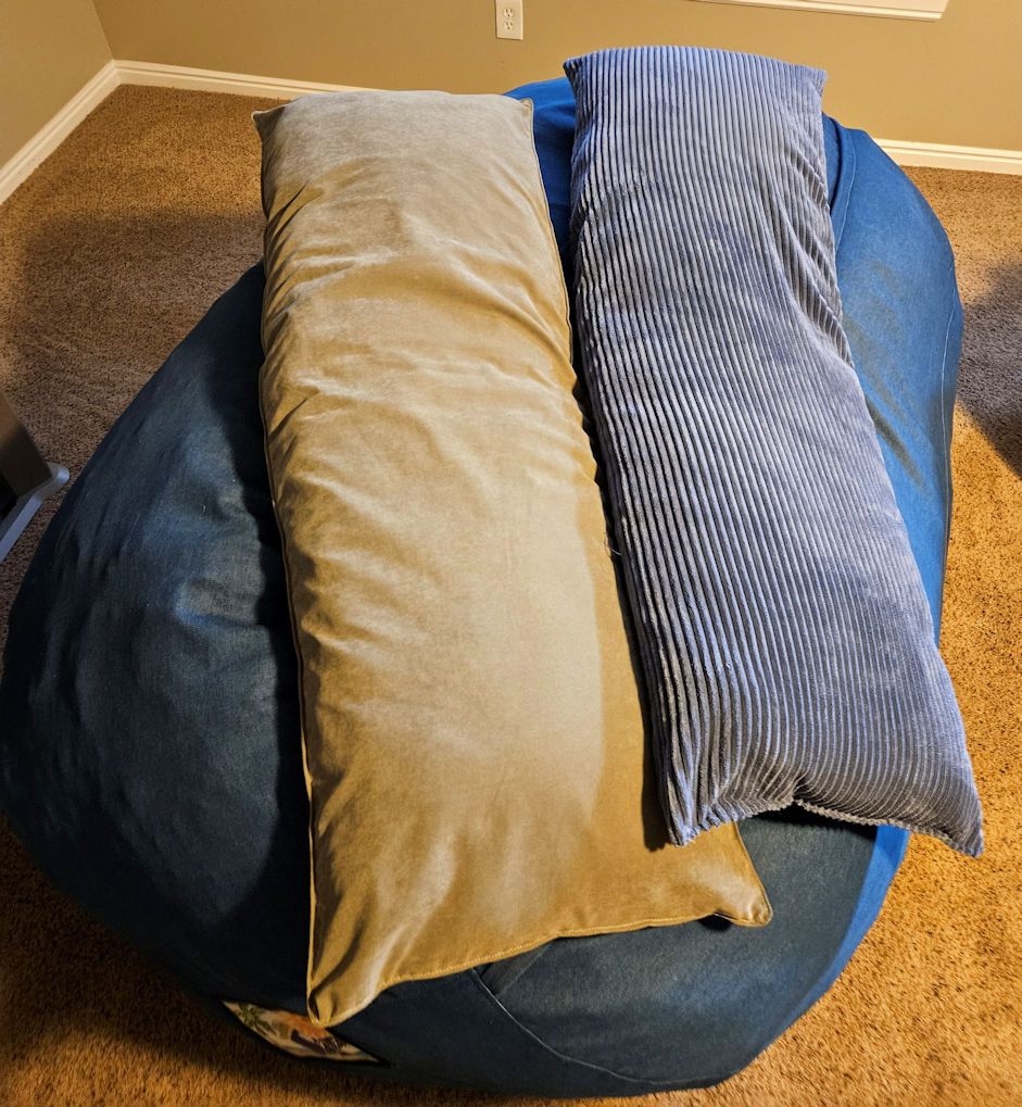 Siesta Sac - 6' and 2 - 6' body pillows - like new