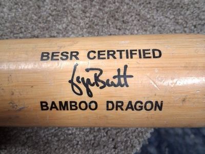 Brett Bamboo Dragon Signed Wood Bat Nice!