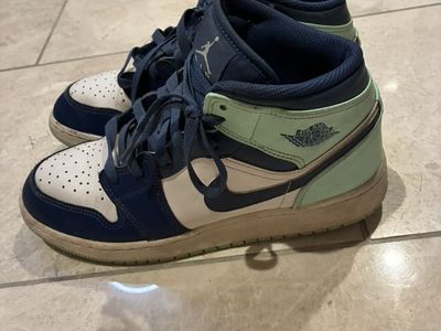 Nike Air Jordan 1 Mid , Navy mint white yourh size