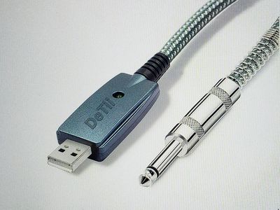 High Quality 10-ft USB Guitar Cable - USB Male to 6.35mm 1/4 Inch TS Jack Connector - USB Recording Connection Cable