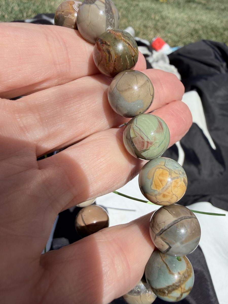 8 Inch Picasso jasper beaded chunky Bracelet